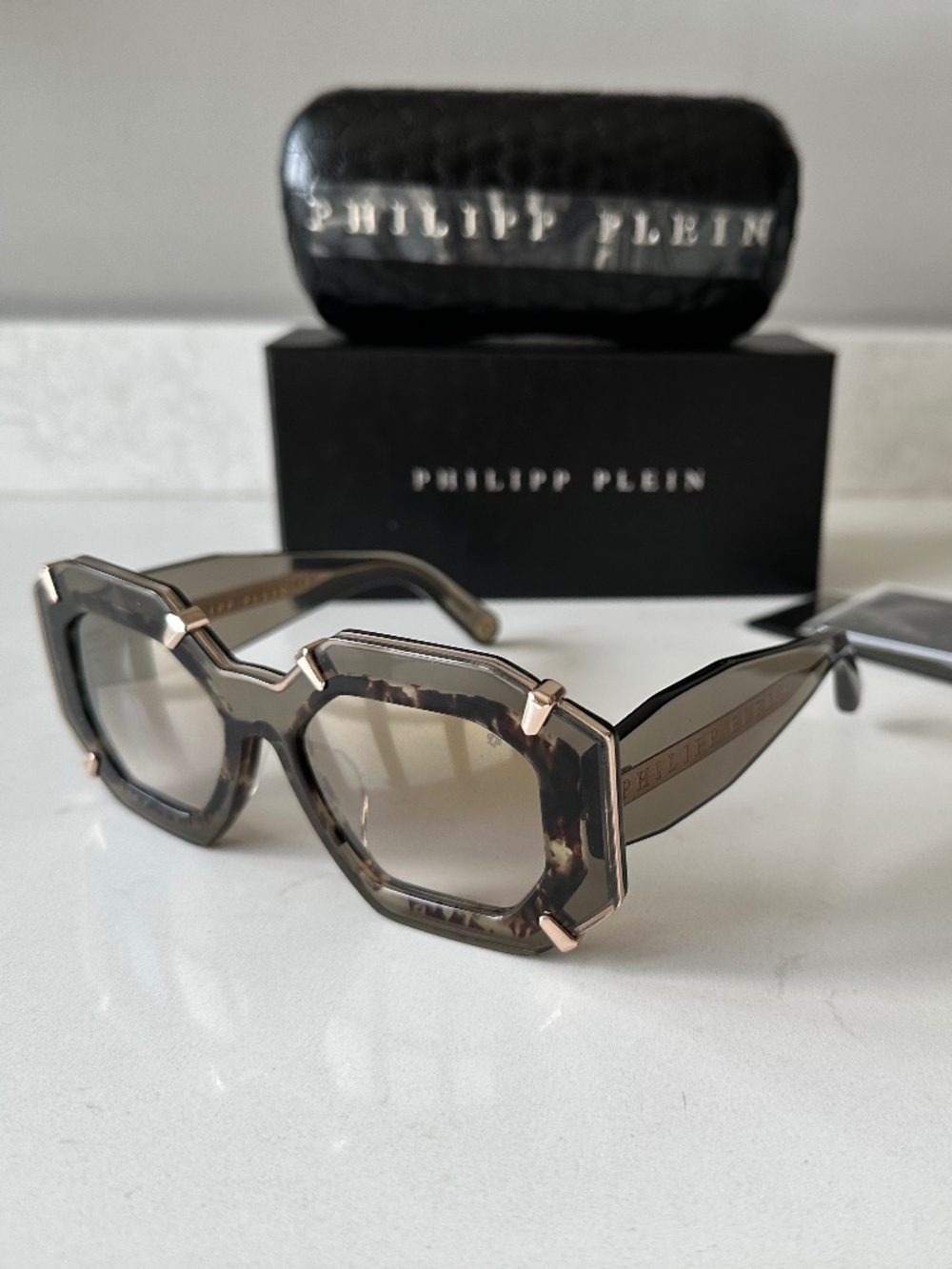NWT | Philipp Plein | Geometric Supreme Star Sunglasses - SPP098V - Picture 6 of 7